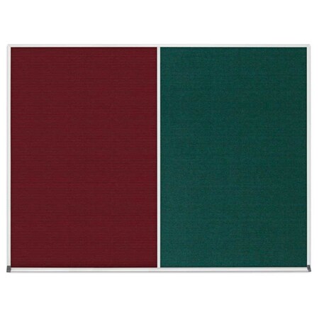 United Visual Products Double Door Radius Corkboard, 60"x36", Bla UV7004RC-BLACK-CLOUD